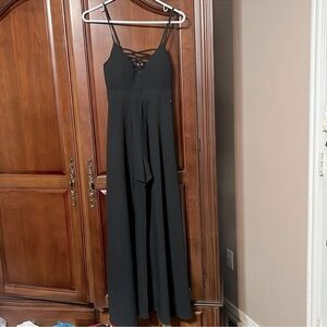 NEW w/o tags GUESS L.A. black spaghetti strap romper w/maxi skirt attached XS